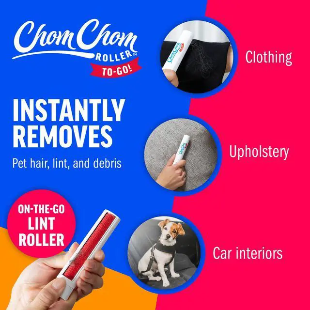 Alt view image 2 of 7 - Reusable Lint Roller Pet Hair Removal Tool for Clothes, Couches, Cars,Travel - Cat Dog Hair Remover, Compact, No Sticky Refills Needed (Travel Roller)