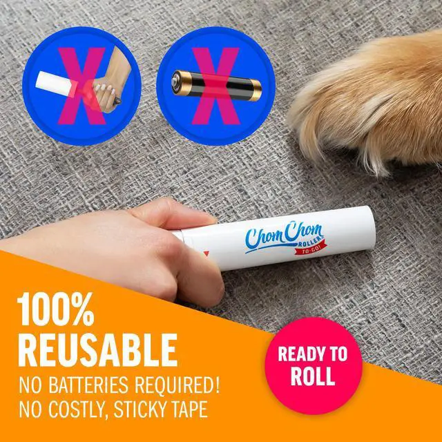 Alt view image 6 of 7 - Reusable Lint Roller Pet Hair Removal Tool for Clothes, Couches, Cars,Travel - Cat Dog Hair Remover, Compact, No Sticky Refills Needed (Travel Roller)