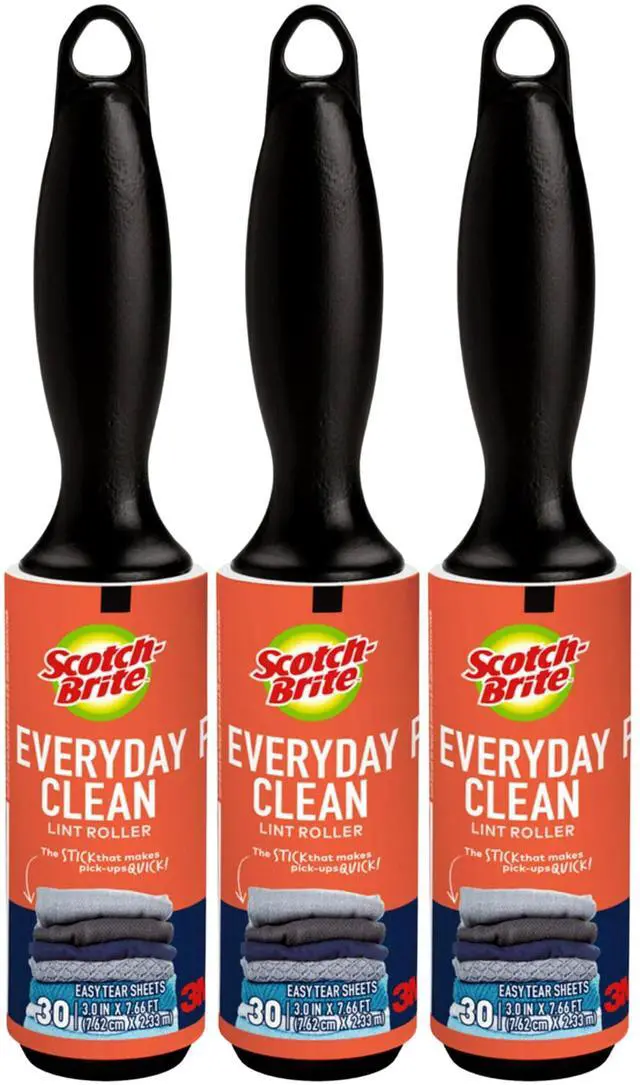 Main image of Mini Lint Rollers 3-Pack (30 Sheets Each), Travel-Size Sticky Lint Removers for Clothes, Furniture and Pet Hair