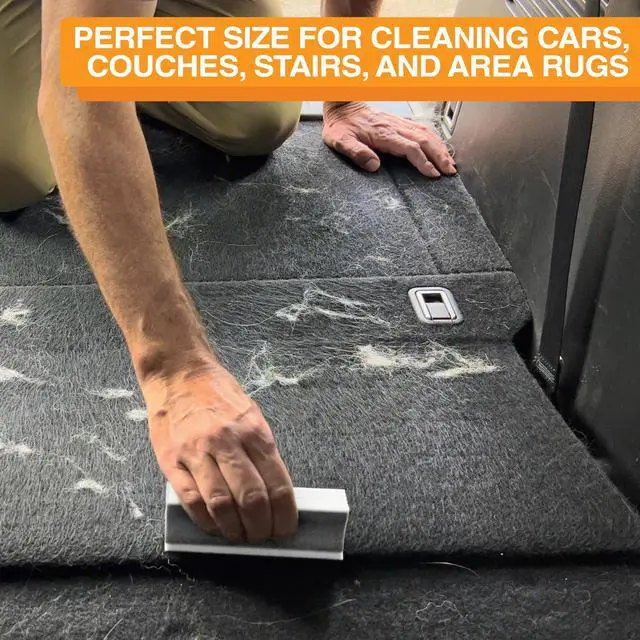 Alt view image 6 of 7 - Pet Hair Remover & Auto Detailing Tools - Cat & Dog Hair Remover for Carpets, Car Interiors, Couches, Bedding, & Pet Furniture (Gray, X3 PRO - 5" Long)