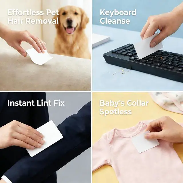Alt view image 3 of 6 - Lint Roller for Pet Hair Mini Sticky Strips, 50-Pack Portable Travel Lint Remover for Clothes & Dark Fabrics