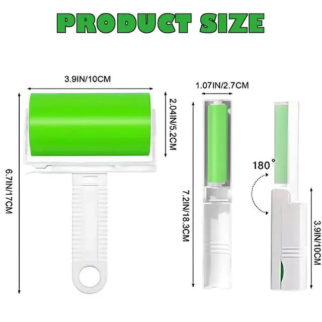 Alt view image 4 of 7 - Reusable Washable Lint Roller 5 Pack, Sticky Travel Lint Roller, Portable Compact Pet Hair Remover Cleaner with Cover for Clothes, Pet Hairs, Carseats, Include Mini and Medium Size