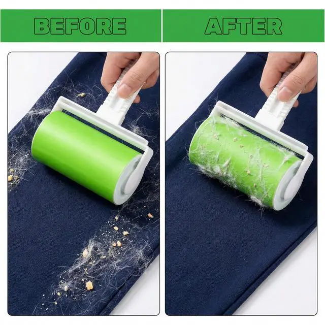 Alt view image 7 of 7 - Reusable Washable Lint Roller 5 Pack, Sticky Travel Lint Roller, Portable Compact Pet Hair Remover Cleaner with Cover for Clothes, Pet Hairs, Carseats, Include Mini and Medium Size