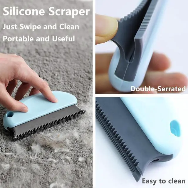 Alt view image 4 of 7 - 5-Pack Pet Hair Removal Tool, Dog Cat Hair Remover, Fur Remover Tool Cleaner Pro Portable Carpet Scraper for Pet Carpet Clothes Car Floor Mat Sofa Bed Furniture