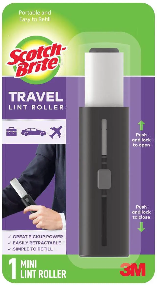Main image of Mini Travel Lint Roller, Works Great On Pet Hair, 30 Sheets