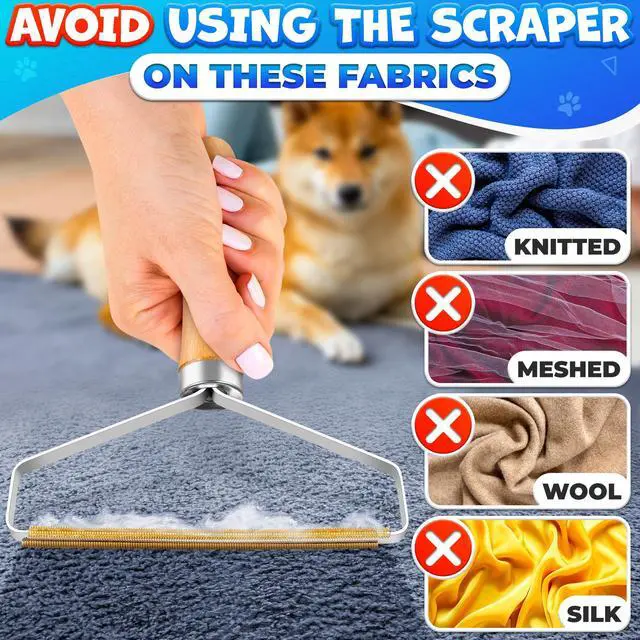 Alt view image 5 of 7 - Pet Hair Removers 2 Pack Reusable Metal Lint Remover Tool Durable Pet Hair Remover Tool with Wooden Handle | Portable Fabric Shaver Fuzz Cleaner for Clothes, Carpet & Furniture, Couch