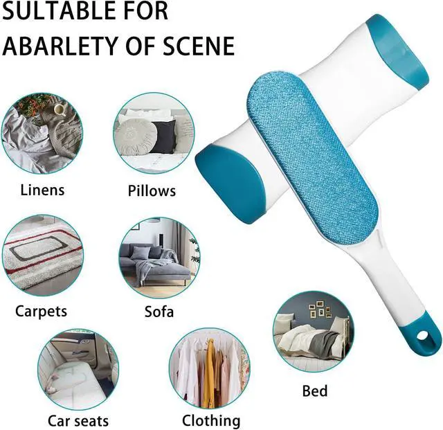 Alt view image 5 of 7 - 2 Pack Furniture Lint Remover Brushes, Double Sided Self Cleaning Loose Hair Catcher for Pet, Hair Cleaner for Clothes, Sofa, Carpet