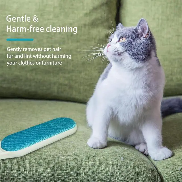Alt view image 6 of 7 - 2 Pack Furniture Lint Remover Brushes, Double Sided Self Cleaning Loose Hair Catcher for Pet, Hair Cleaner for Clothes, Sofa, Carpet