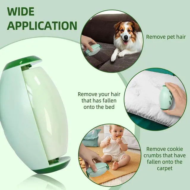 Alt view image 4 of 7 - 2 Pack Reusable Lint Roller Portable Mini Lint Remover Cat Pet Hair Rollers Travel Size Sticky Cleaner Dog Hair Remover for Clothes Washable Gel Lint Roller Ball