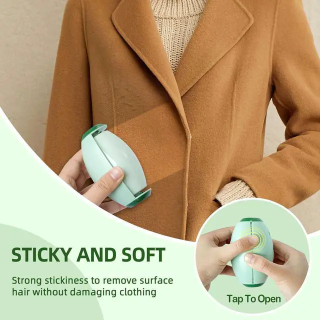 Alt view image 7 of 7 - 2 Pack Reusable Lint Roller Portable Mini Lint Remover Cat Pet Hair Rollers Travel Size Sticky Cleaner Dog Hair Remover for Clothes Washable Gel Lint Roller Ball