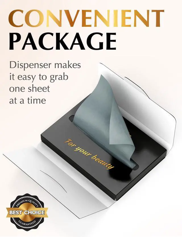 Alt view image 7 of 7 - Natural Oil Blotting Sheets for Face with Bamboo Charcoal - 25% Larger - 3pk/300 Makeup Friendly Oil Absorbing Sheets for Face - Easy Dispensing Blotting Papers - Perfect for Keeping in Purse