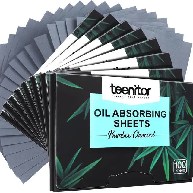 Main image of 800 Counts Oil Blotting Papers for Face, Bamboo Charcoal Oil Absorbing Sheets for Oily Skin, Oil Blotting Sheets for Face, Oil Absorbent Pads Blotter Paper, Oil Face Wipes Large 10cmx7cm