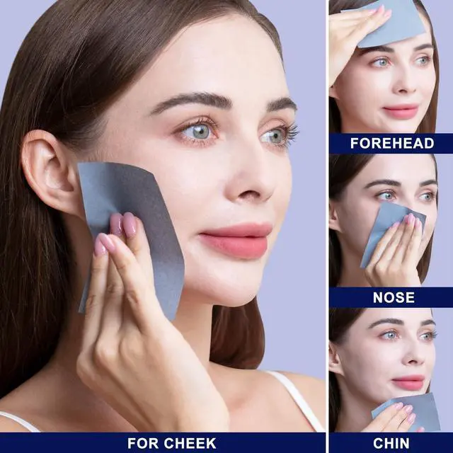 Alt view image 5 of 7 - 800 Counts Oil Blotting Papers for Face, Bamboo Charcoal Oil Absorbing Sheets for Oily Skin, Oil Blotting Sheets for Face, Oil Absorbent Pads Blotter Paper, Oil Face Wipes Large 10cmx7cm