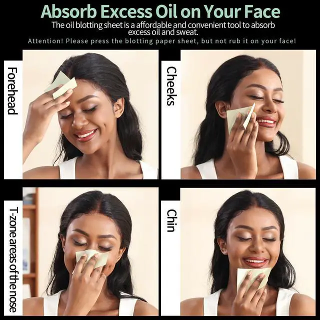 Alt view image 6 of 7 - Oil Blotting Sheets For Face, Oil Blotting Papers For Face, Blotting Paper for Oily Skin, Oil Control Film, Oil Absorbing Sheets, Oil Absorbing Tissues, 200 Counts