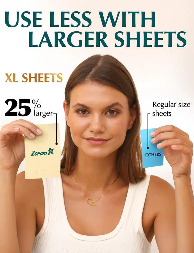 Alt view image 3 of 7 - Natural Green Tea Oil Blotting Sheets for Face - 25% Larger - 3pk/300 Makeup Friendly Blotting Papers for Face - Easy Dispensing Oil Absorbing Sheets