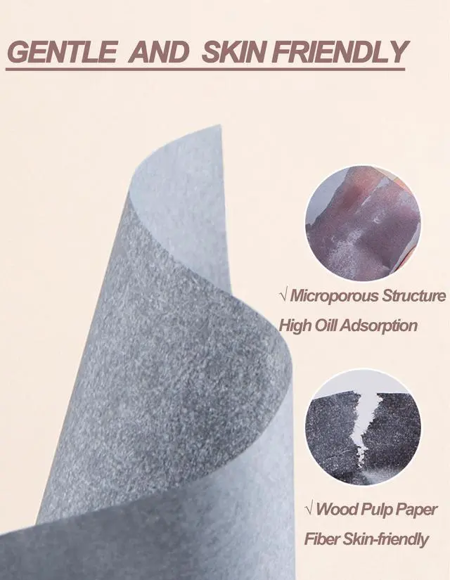 Alt view image 6 of 7 - Bamboo Charcoal Oil Blotting Paper - 300 Sheets w/Mirror, Puff & Refills, Absorbs Excess Face Oil, Controls Shine, Gentle for Makeup Use
