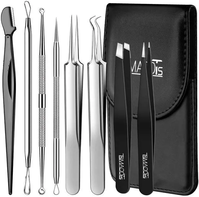 Main image of Blackhead Remover Pimple Extractor Acne Treatment Tool, Comedones Removal Kit for Blemish, Whiteheads, 9 pcs Pimple Popper Tool Kit for Facial and Nose