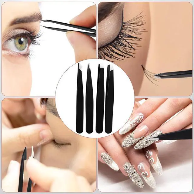 Alt view image 3 of 7 - Blackhead Remover Tools, 8 Pack Pimple Popper Tool Kit, 4 Pack Tweezers Set, Quickly and Easily Removes Acne and Blackheads, Precision Eyebrow Tweezers for Facial Hair