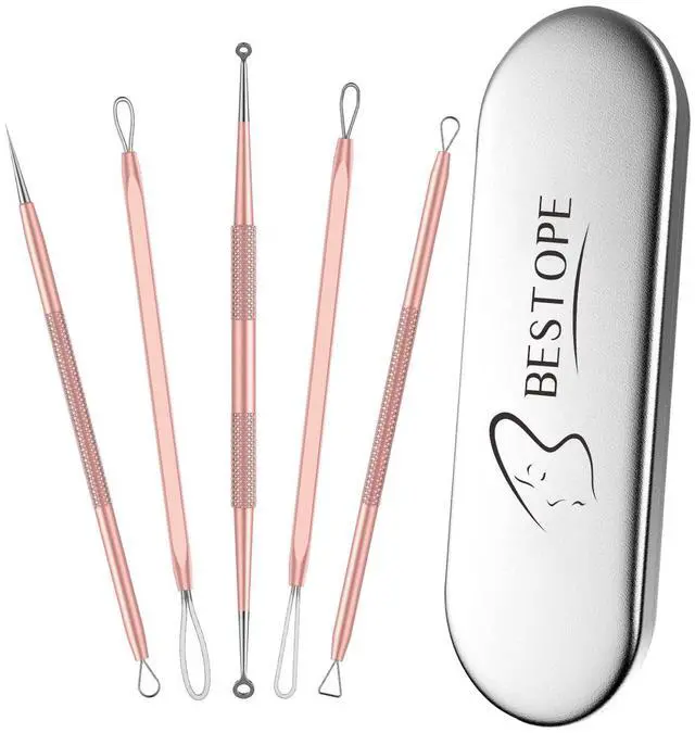 Main image of Blackhead Remover Tool, Pimple Popper Tool Kit, Blackhead Extractor Tool for Face, Extractor Tool for Comedone Zit Acne Whitehead Blemish, Stainless Steel Extraction Tools