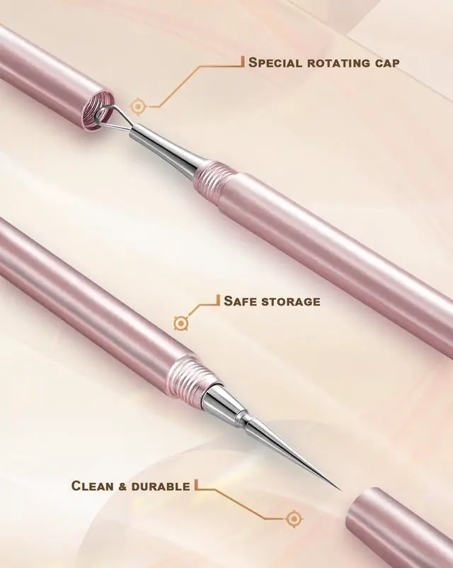Alt view image 2 of 7 - Professional Facial Milia Remover Tools and Whitehead Extractor,Titanium Alloy Double Ended Needle and Steel Tweezers Kit,Blackhead,Blemish,Zit and Pimple Acne Removal Popper (Stainless Pink)
