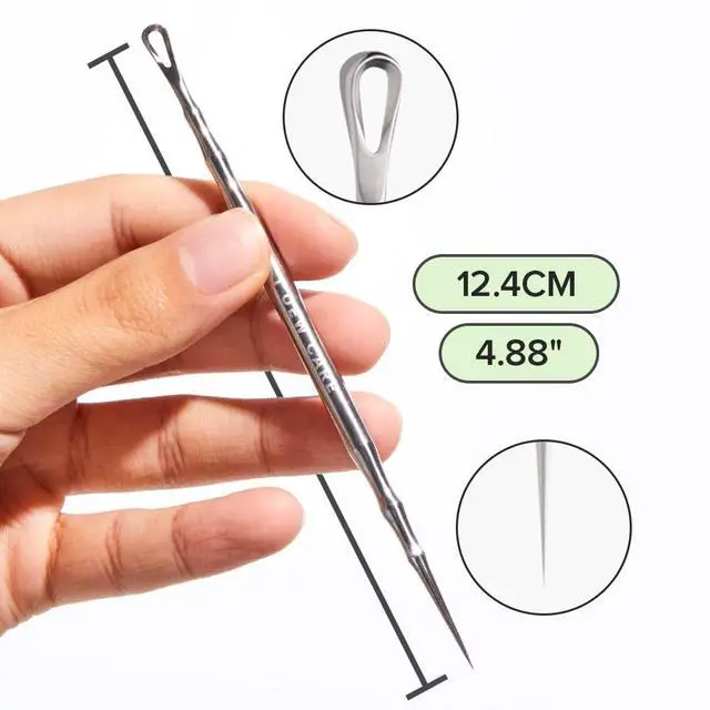 Alt view image 6 of 6 - Dual-Tip Pimple Tool - Proper Popper | Blackhead Remover, Blemish Exfoliating, Professional Acne Squeezer, Comedone Zit Extractor for Women, 2in1 Stainless Steel Lancet, 1ea