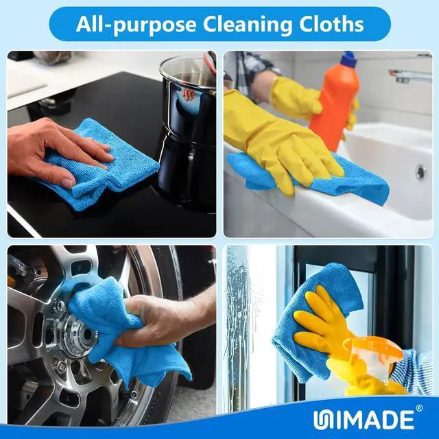 Alt view image 6 of 7 - Microfiber Cleaning Cloth, 20 Pack Reusable Microfiber Towels for Cars Lint Free Cleaning Shop Towel Rags for Home Kitchen Automotive Bar Mechanic Restaurant Garage, 11.5"x 11.5", Blue