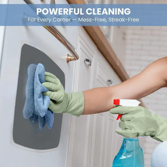 Alt view image 6 of 7 - Microfiber Cleaning Cloth, 12 Pack Blue Cleaning Rags for Housekeeping, Reusable Microfiber Towels for Car, Kitchen, Bathroom and Household Cleaning Supplies, 11.8"X11.8"