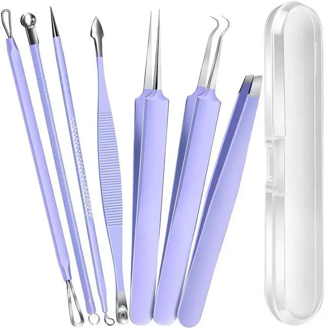 Main image of Pimple Popper Tool Kit and Blackhead Remover Tools, Ingrown Hair Tweezers, Professional Blackhead Extractor Pimple Extractor Comedone Extractor