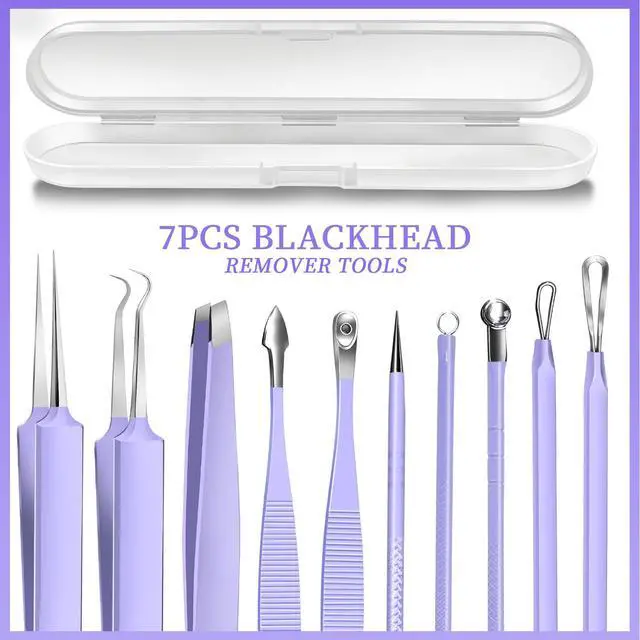 Alt view image 2 of 7 - Pimple Popper Tool Kit and Blackhead Remover Tools, Ingrown Hair Tweezers, Professional Blackhead Extractor Pimple Extractor Comedone Extractor