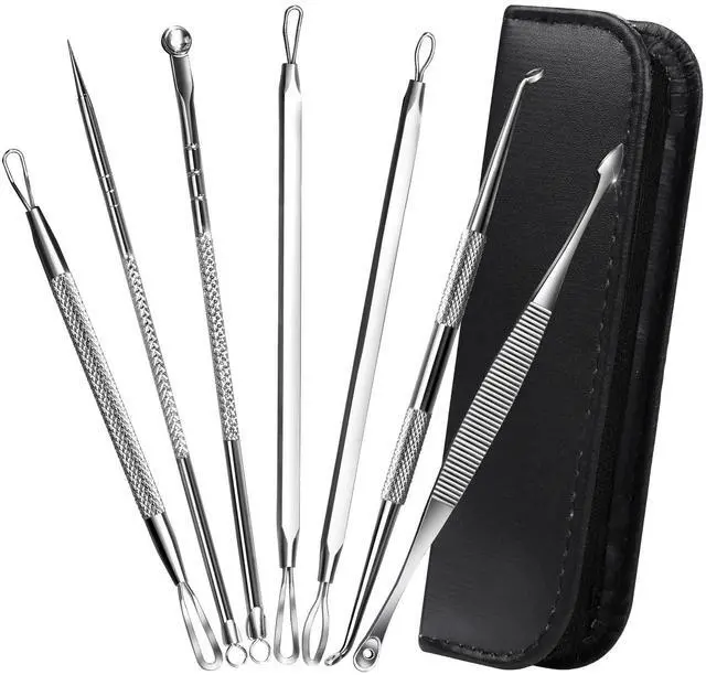 Main image of 7 in 1 Pimple Popper Tool Kit - Blackhead Remover, Pimple Extractor, Comedone Extractor for Face