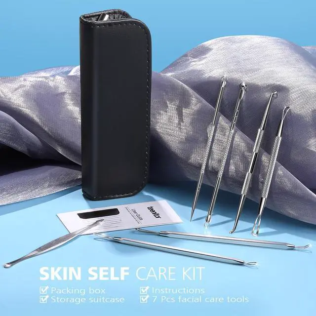 Alt view image 4 of 7 - 7 in 1 Pimple Popper Tool Kit - Blackhead Remover, Pimple Extractor, Comedone Extractor for Face
