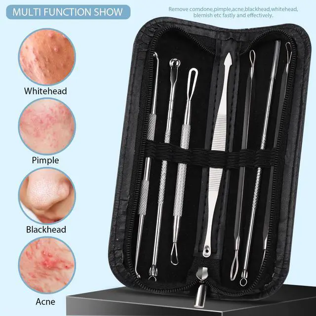 Alt view image 5 of 7 - 7 in 1 Pimple Popper Tool Kit - Blackhead Remover, Pimple Extractor, Comedone Extractor for Face