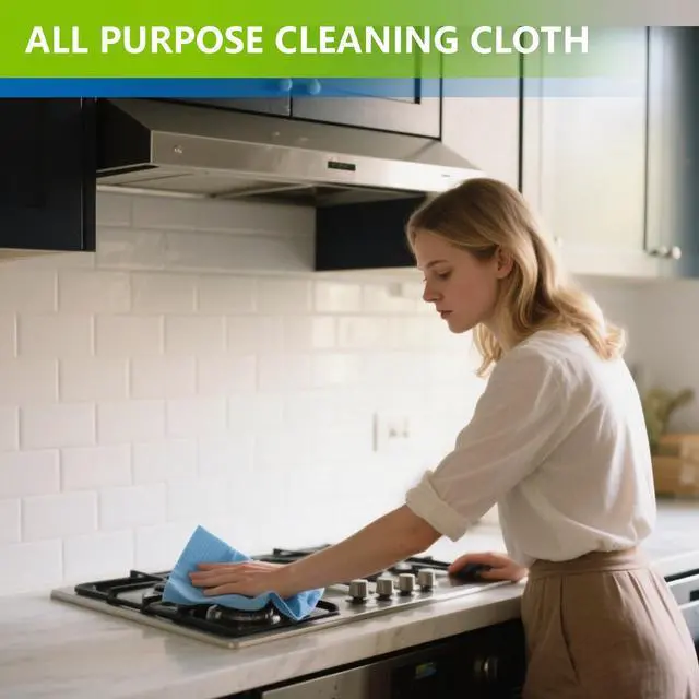 Alt view image 2 of 7 - Disposable Cleaning Cloths Heavy Duty Dish Rag Disposable Dish Cloths 50 Count/Pack,Blue