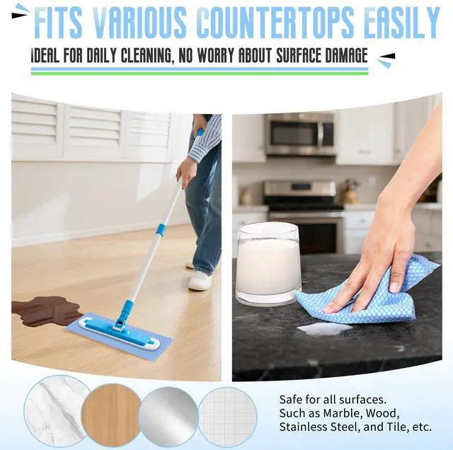 Alt view image 6 of 7 - 50 Pcs Disposable Cleaning Cloths and Dish Rags, Handi Wipes Reusable Dish Cloths for Washing Dishes, Disposable Cleaning Rags for Kitchen and Office(Blue)