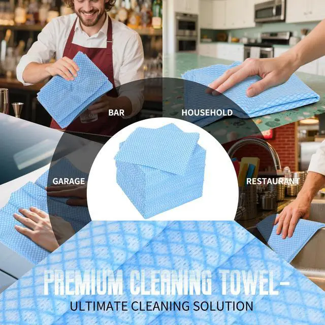 Alt view image 7 of 7 - 50 Pcs Disposable Cleaning Cloths and Dish Rags, Handi Wipes Reusable Dish Cloths for Washing Dishes, Disposable Cleaning Rags for Kitchen and Office(Blue)