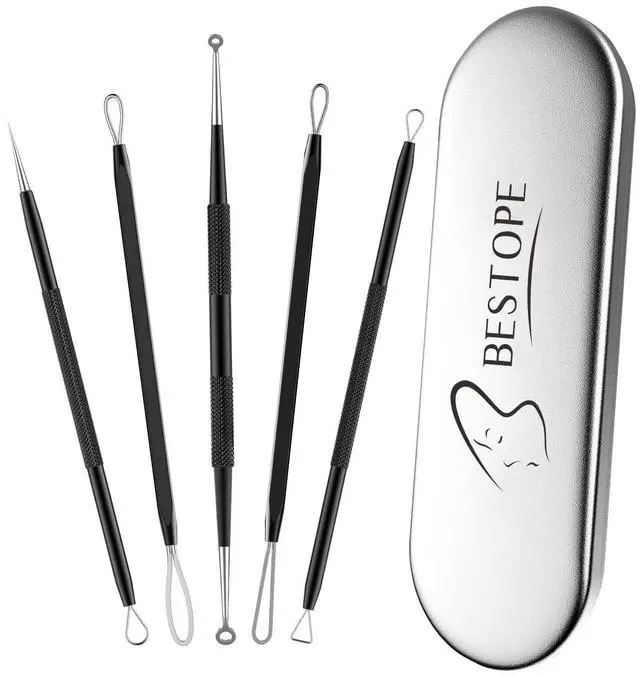Main image of Blackhead Remover Tool, Pimple Popper Tool Kit, Blackhead Extractor Tool for Face, Extractor Tool for Comedone Zit Acne Whitehead Blemish, Stainless Steel Extraction Tools