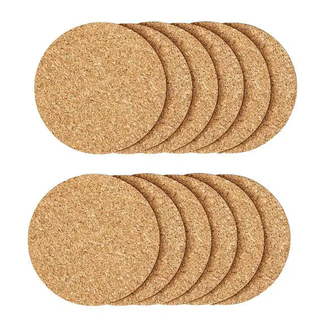 Main image of 12 Pcs Cork Coaster for Drink, Absorbent Heat Resistant Reusable Tea or Coffee Coaster, Blank Coasters for Crafts,Warm Gifts Cork Coasters for Relatives and Friends.