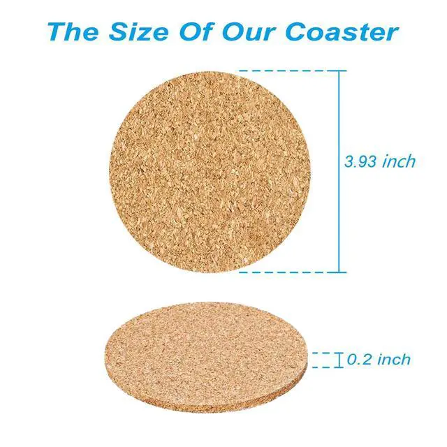 Alt view image 2 of 7 - 12 Pcs Cork Coaster for Drink, Absorbent Heat Resistant Reusable Tea or Coffee Coaster, Blank Coasters for Crafts,Warm Gifts Cork Coasters for Relatives and Friends.
