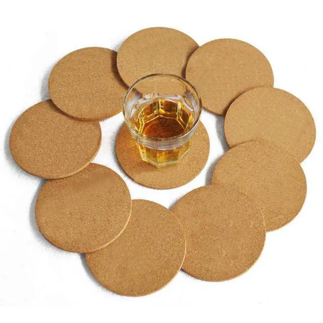 Alt view image 3 of 7 - 12 Pcs Cork Coaster for Drink, Absorbent Heat Resistant Reusable Tea or Coffee Coaster, Blank Coasters for Crafts,Warm Gifts Cork Coasters for Relatives and Friends.