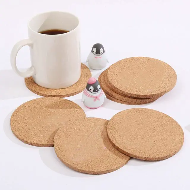 Alt view image 4 of 7 - 12 Pcs Cork Coaster for Drink, Absorbent Heat Resistant Reusable Tea or Coffee Coaster, Blank Coasters for Crafts,Warm Gifts Cork Coasters for Relatives and Friends.