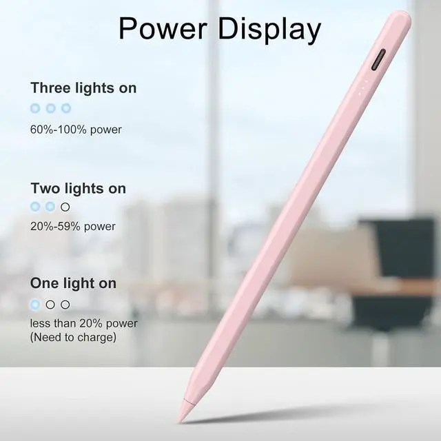 Alt view image 6 of 7 - Stylus Pen for iPad, 13 mins Fast Charge for Apple iPad Pencil with Palm Rejection, Compatible with 2018-2024 iPad Air 3/4/5/6, iPad mini 5/6, iPad 6/7/8/9/10, iPad Pro 11"/12.9"/M4 (Pink)