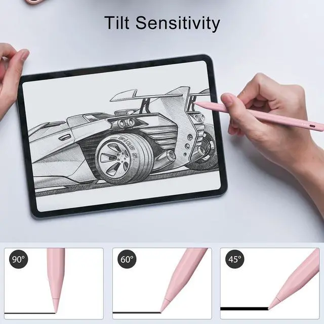 Alt view image 4 of 7 - Stylus Pen for iPad, 13 mins Fast Charge for Apple iPad Pencil with Palm Rejection, Compatible with 2018-2024 iPad Air 3/4/5/6, iPad mini 5/6, iPad 6/7/8/9/10, iPad Pro 11"/12.9"/M4 (Pink)