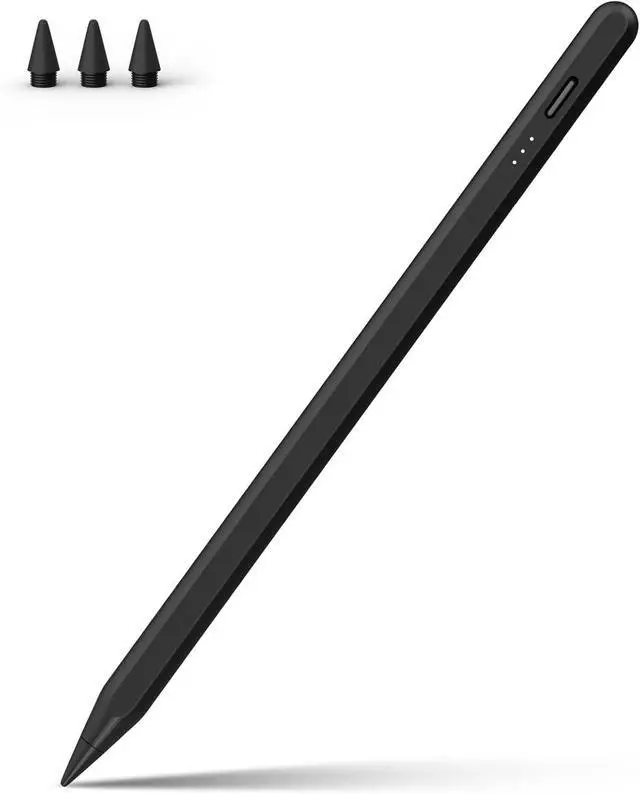 Main image of Stylus Pen for iPad, 13 mins Fast Charge Stylus with Palm Rejection, Tilt Sensitivity, Compatible with 2018-2024 iPad Air 3/4/5/6, iPad mini 5/6, iPad 6/7/8/9/10, iPad Pro 11"/12.9"/M4 (Black)
