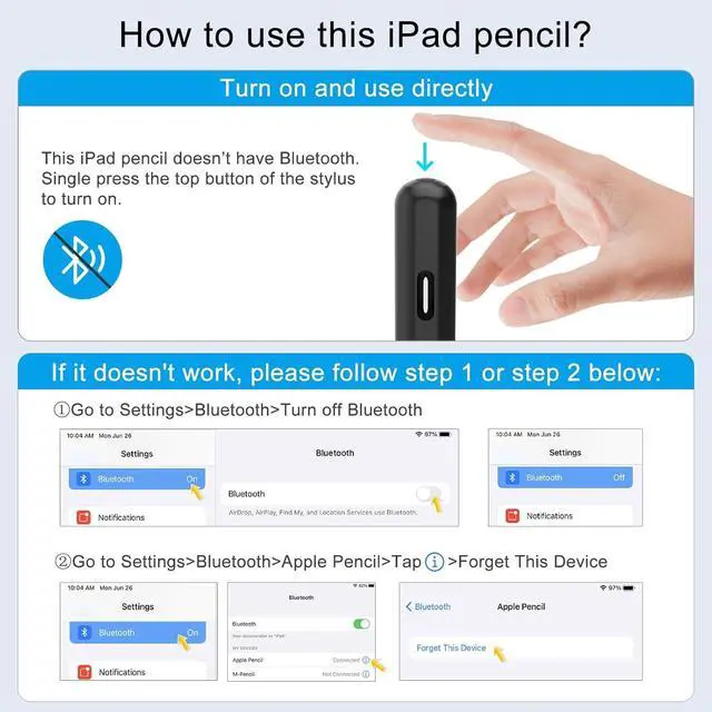 Alt view image 6 of 7 - Stylus Pen for iPad, 13 mins Fast Charge Stylus with Palm Rejection, Tilt Sensitivity, Compatible with 2018-2024 iPad Air 3/4/5/6, iPad mini 5/6, iPad 6/7/8/9/10, iPad Pro 11"/12.9"/M4 (Black)