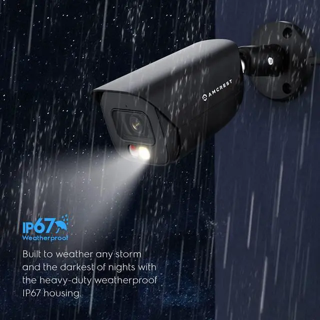 Alt view image 7 of 7 - 5MP IP PoE AI Camera w/ 49ft Color Night Vision, Security Outdoor Bullet Camera, Built-in Microphone, Human & Vehicle Detection, Active Deterrent, 129° FOV, 5MP@20fps IP5M-B1276EB-AI (Black)
