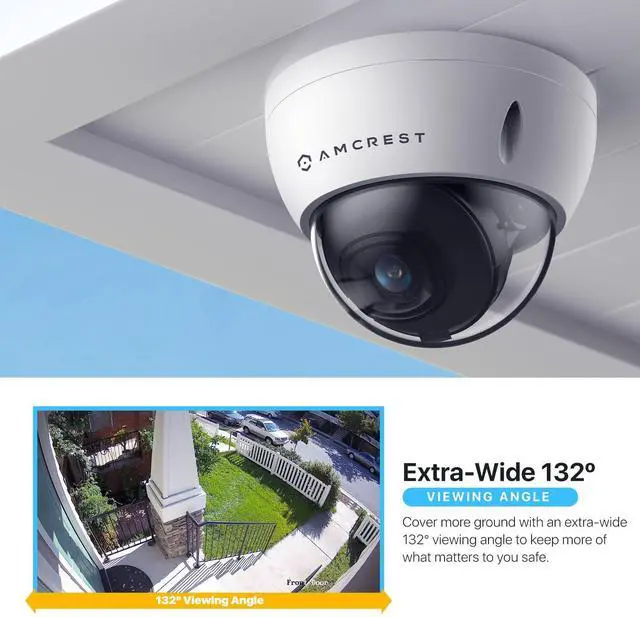 Alt view image 5 of 7 - 5MP POE Camera, Outdoor Vandal Dome Security POE IP Camera, 5-Megapixel, 98ft NightVision, 2.8mm Lens, IP67, IK10 Resistance, MicroSD 256GB (Sold Separately), Cloud, NVR (IP5M-D1188EW-AI-V3)