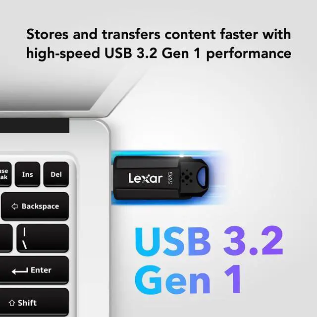 Alt view image 2 of 6 - 512GB JumpDrive S80 USB 3.2 Gen 1 Flash Drive, External Storage, Up to 150MB/s Read, Black (LJDS080512G-BNBNU)