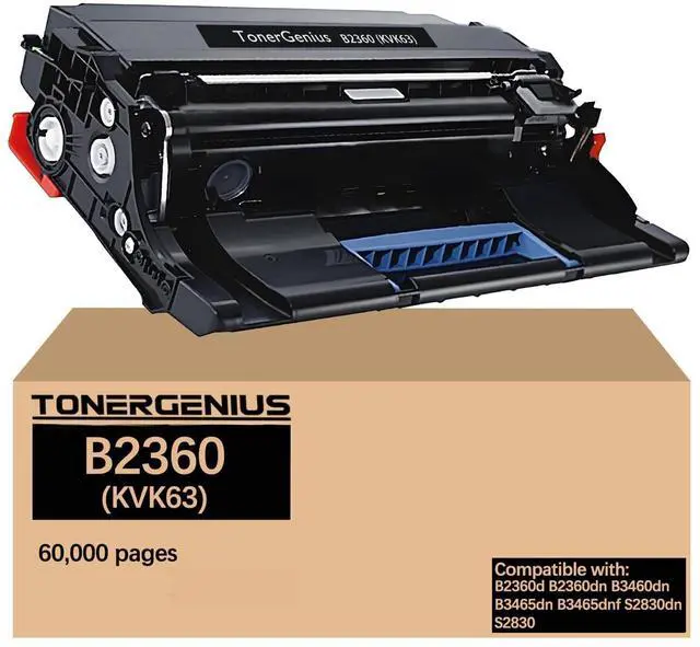 Main image of B2360 KVK63 Imaging Drum Unit 331-9810 331-9811 Imaging Unit Compatible with Dell B2360d B2360dn B3460dn B3465dn B3465dnf S2830dn S2830 Printers