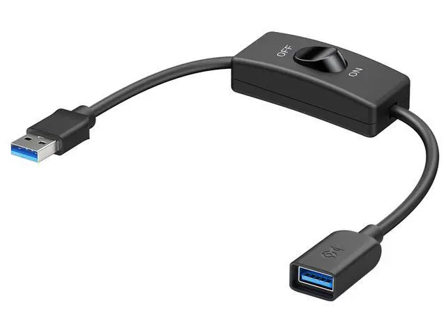 Main image of 5Gbps USB 3.0 Extension Cable with On Off Switch with Data 1 ft, Support Both Data and Power (USB 3.0 On Off Switch)