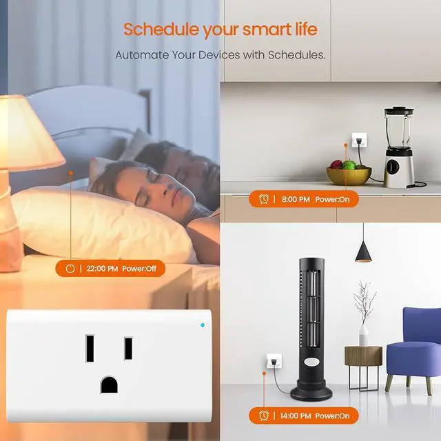 Alt view image 5 of 7 - SP3 (2 Pack) Smart Plug WiFi Outlet Switch, Compatible with Alexa & Google Assistant for Voice Control, Timer & Schedule Function, Compact Design, UL FCC RoHS Certified, No Hub Required